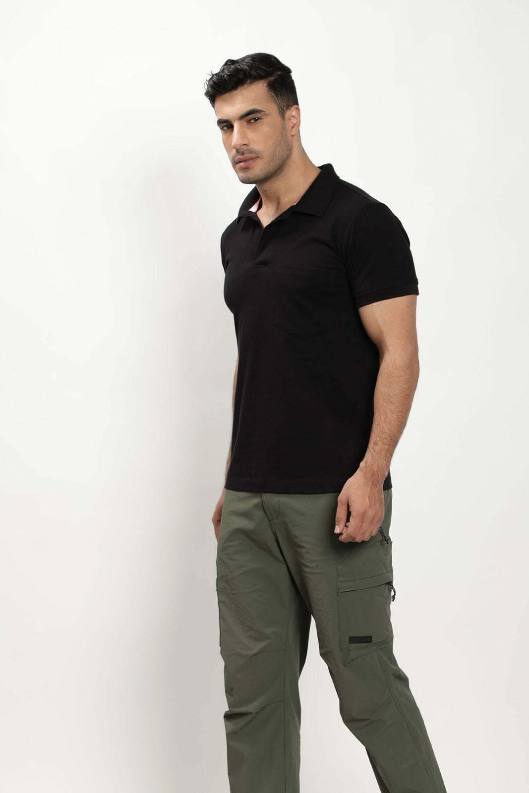 Trendy Black Solid Polo
