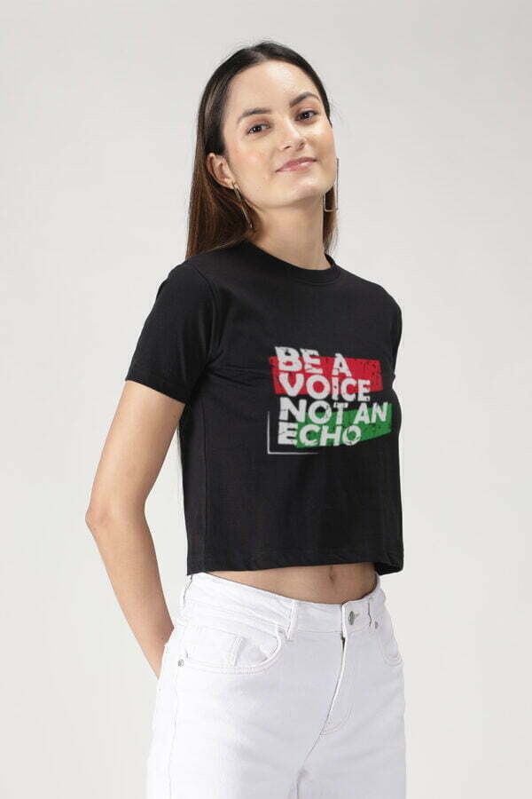 Be A Voice Not An Echo Graphic Crop Top