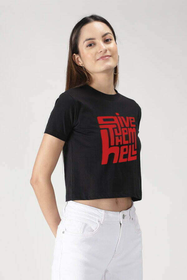 Give Them Hell Graphic Crop Top