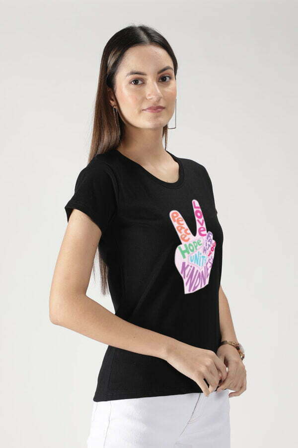 Lovely Peace Finges Graphic T-Shirt