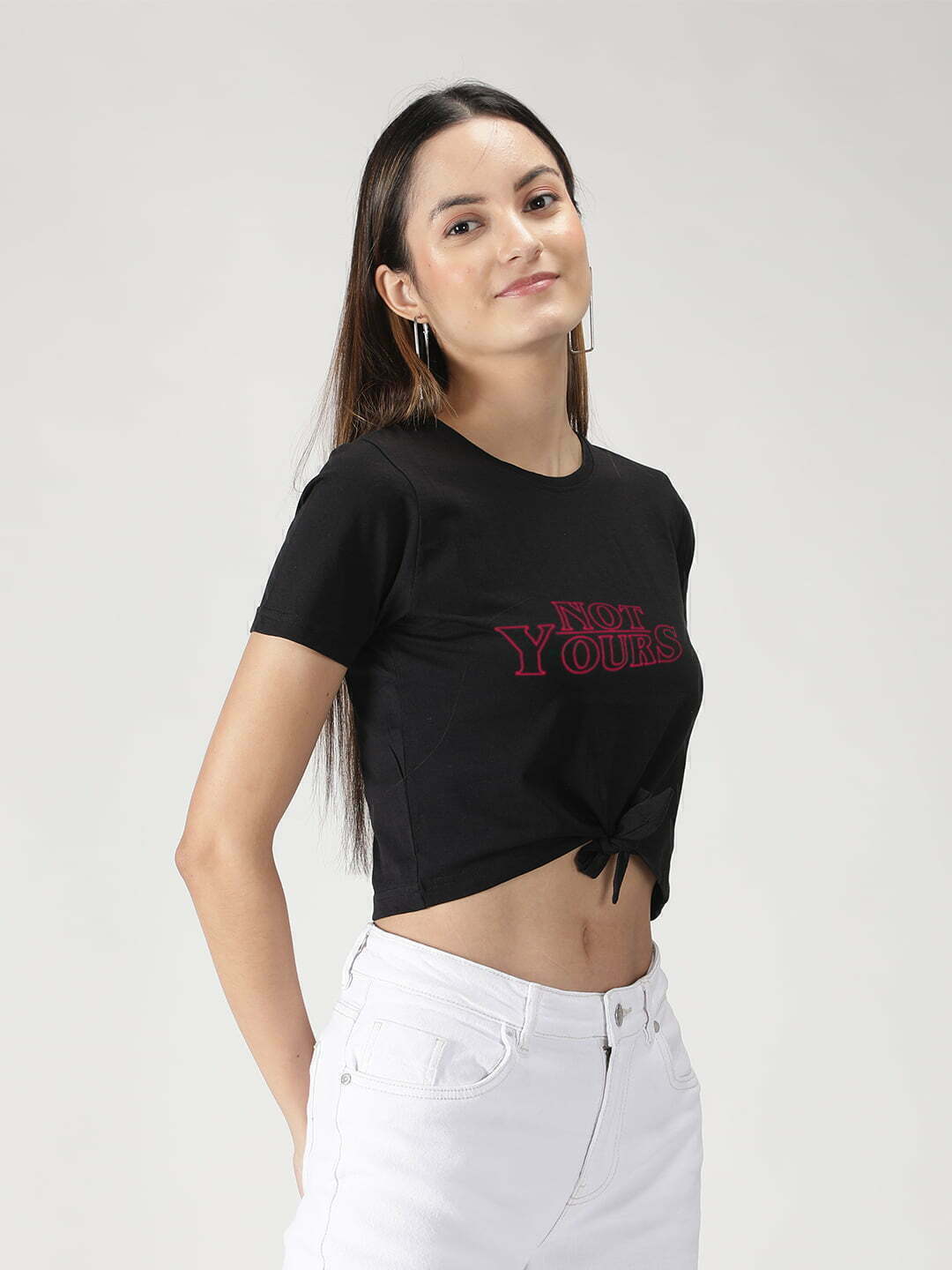 Not Yours Graphic Knot Top
